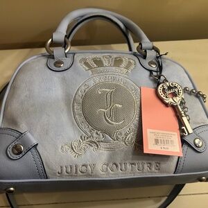 Juicy Couture Classic Juicy Lover Bowler Bag Blue Star—new with tag attached